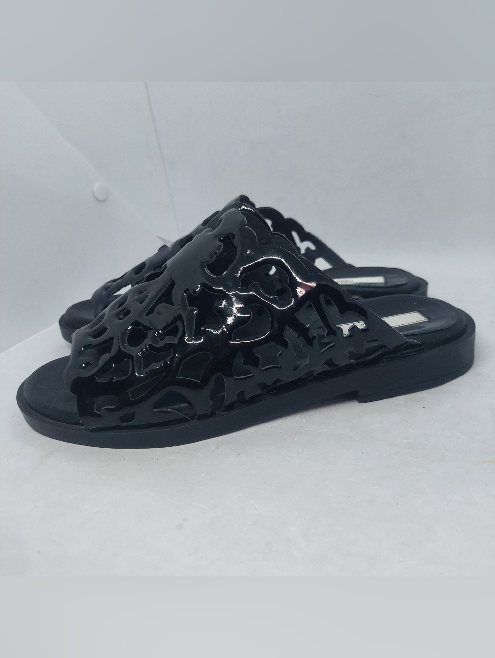 Miista London Cutout Sandals Black Womens Size 36 US 5.5-6 Summer Casual Slides